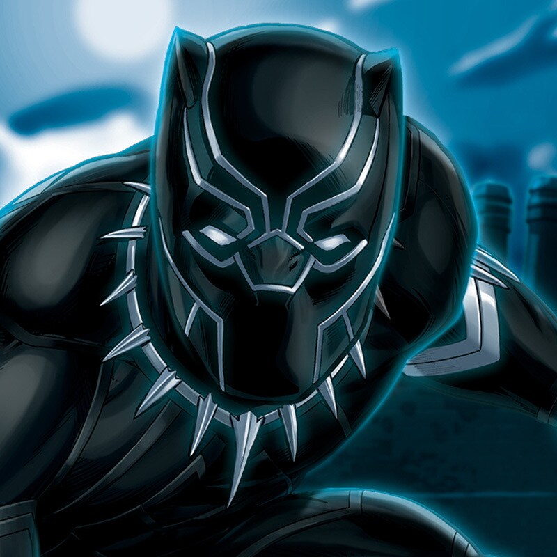Comic-book portrait of Black Panther