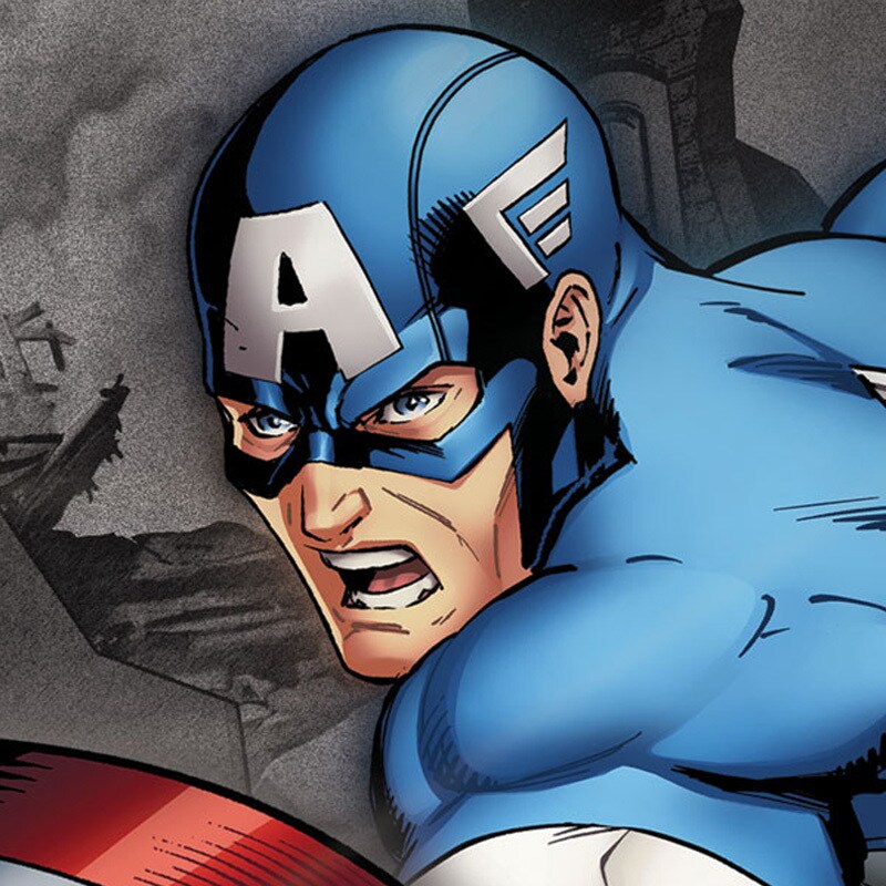 Comic-book portrait of Captain America